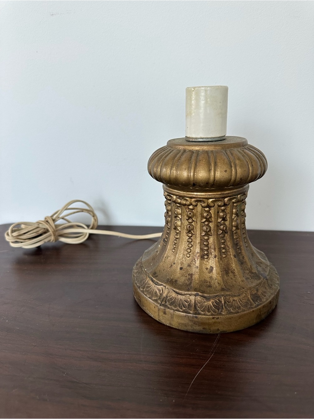 Vintage Decorative Lamp Base in Metallic Gold